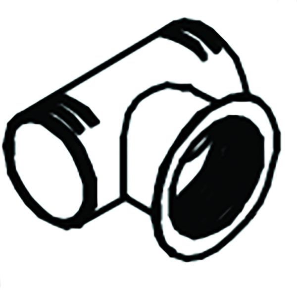 T Piece with Connector (D1i/D2a 60mm)
