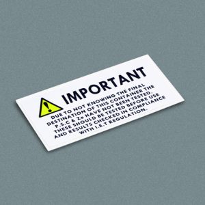 Consumer unit compliance sticker